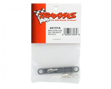 TRAXXAS Battery hold-down plate (grey) / metal posts / body clips