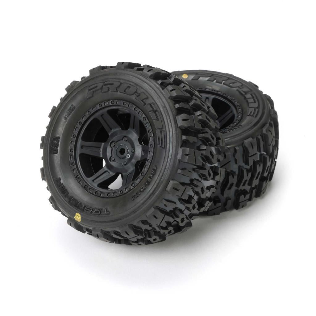Pro-Line 1/16 Trencher Front/Rear Tires Mounted Desperado 2.0 Wheels,