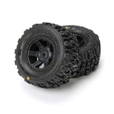 Pro-Line 1/16 Trencher Front/Rear Tires Mounted Desperado 2.0 Wheels,