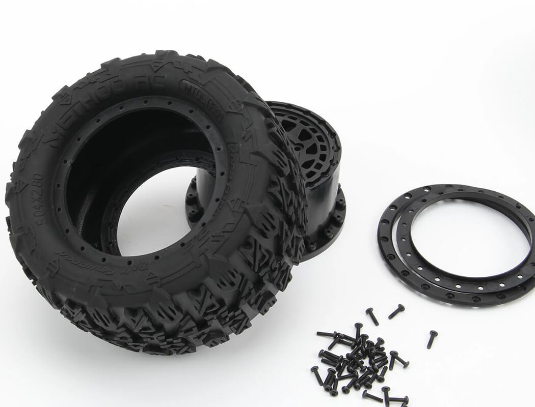 METHOD TERRAFORM BELTED 1/10MT TYRES ON ARRAY BEADLOCK RIMS