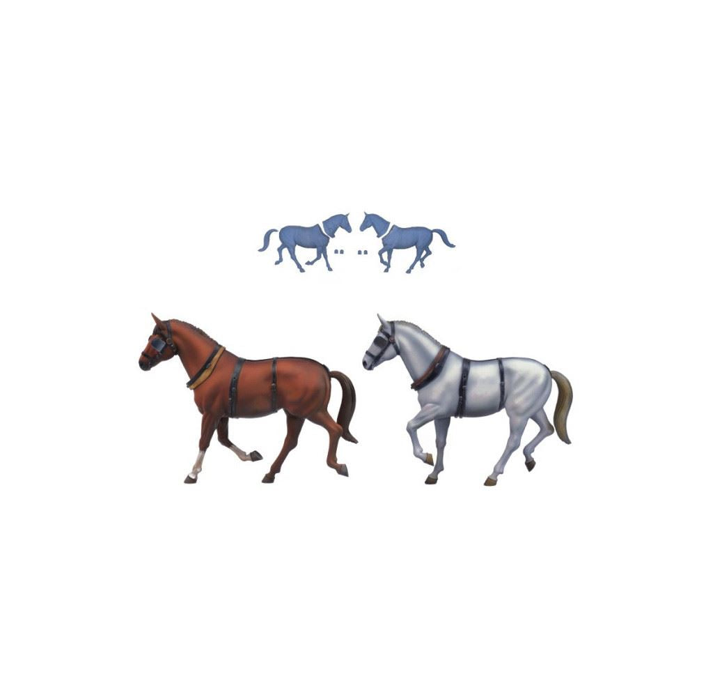 Artesania Set Of 2 Wild West 1/12 Stagecoach Horses For Al20345