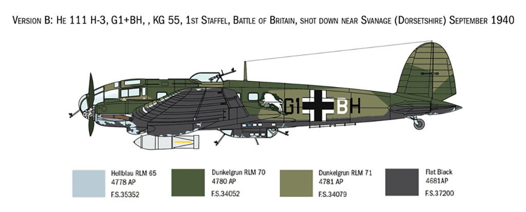 Italeri Heinkel HE-111 H-6  Battle of Britain 80th Anniv