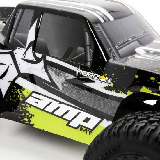 ECX AMP MT 1:10 2WD Monster Truck: Black/Green RTR INT (ECX03028IT2)