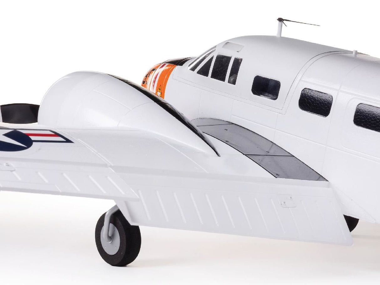E Flite Beechcraft D18/Rc-45J 1.5M Bnf Basic With As3X+ And Safe Sel