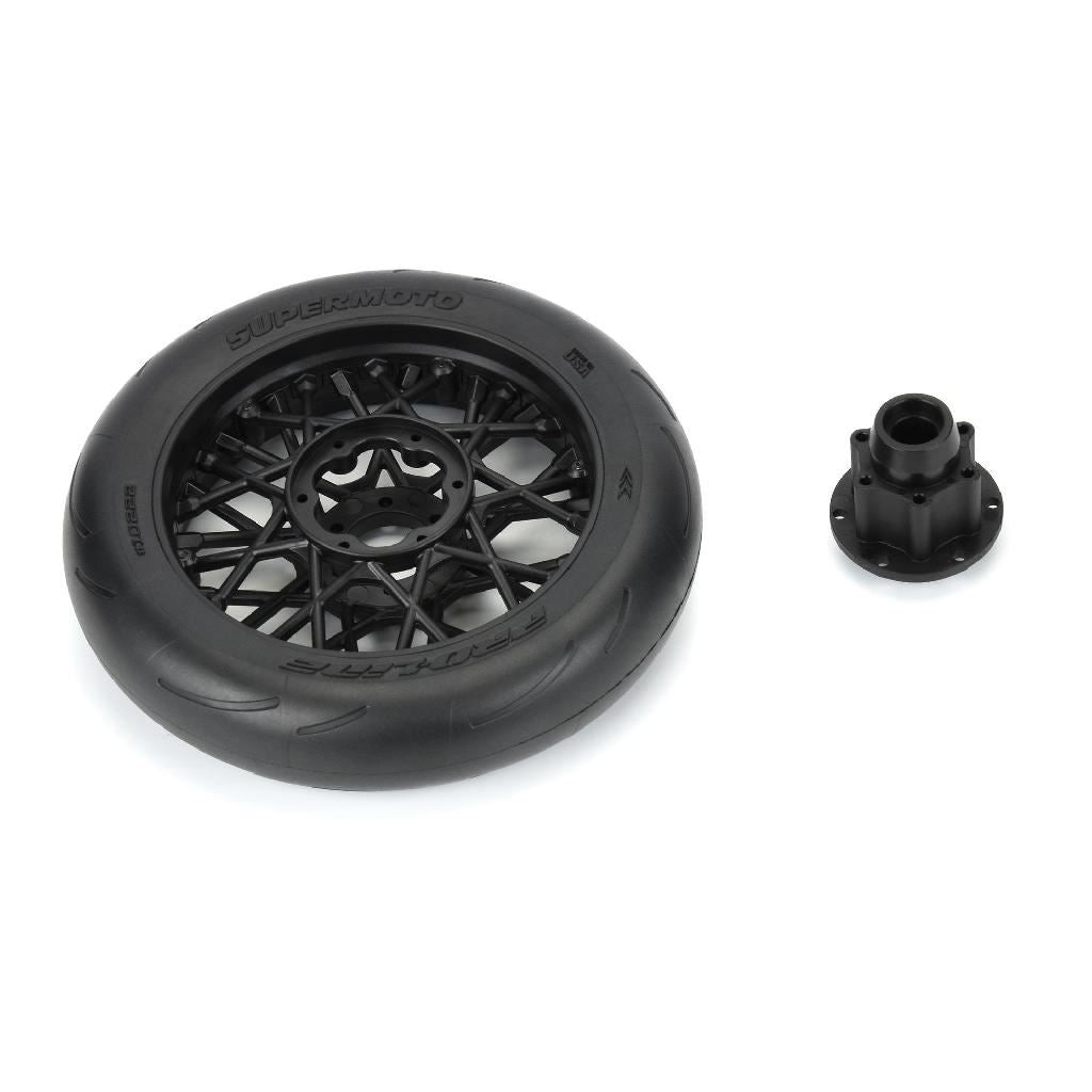 Proline 1/4 Supermoto S3 Motorcycle Front Tire Mtd Black (1): Promot