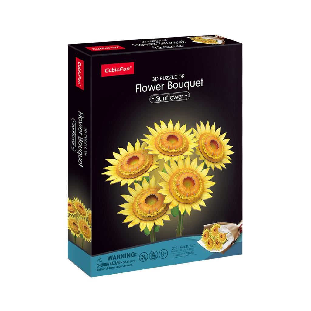 Cubicfun Sunflower Flower Bouquet (209 Pieces)