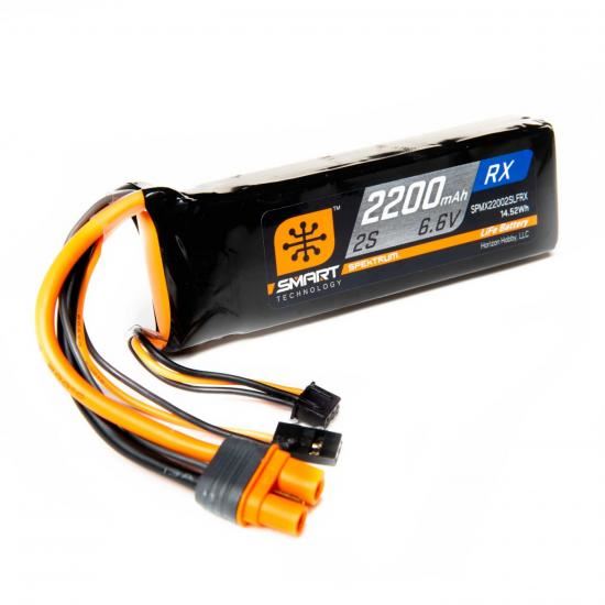 Spektrum 2200mAh 2S 6.6V Smart LiFe Receiver Battery IC3