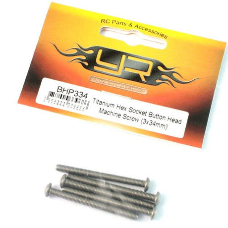 Yeah Racing Titanium Hex Socket Button Head Screws M3 x 34mm 5pcs