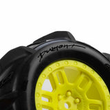 Pro-Line 1/16 Dumont Front/Rear Paddle Tires Mounted 12Mm Yellow Spli