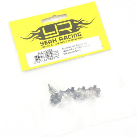 Yeah Racing Aluminum Hex Adaptor Set 12x5mm For 1/10 RC Touring Drift Crawler Black
