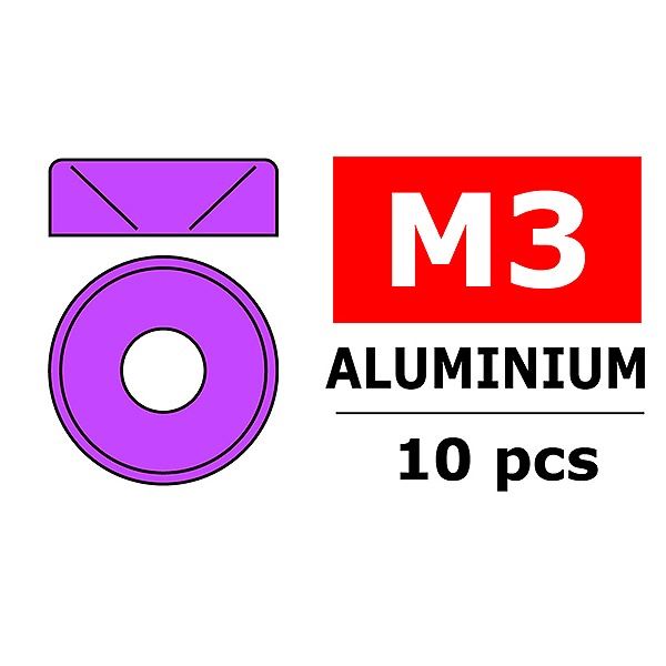 CORALLY ALUMINIUM WASHER FOR M3 FLAT HEAD SCREWS OD=