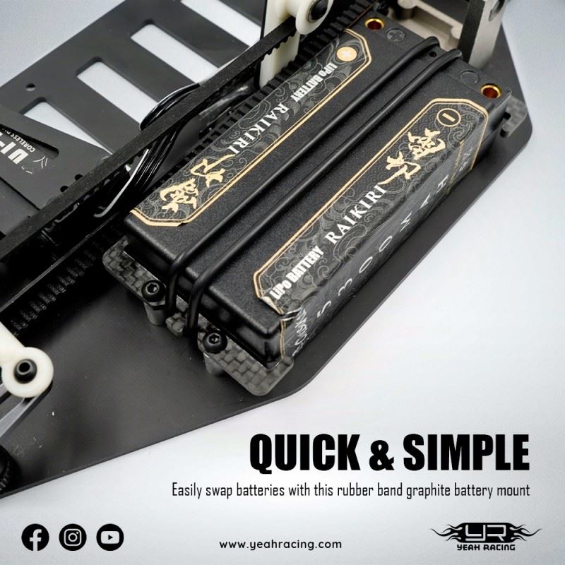 Yeah Racing Graphite Battery Holder For Yokomo 870C Super Dog Fighter Yz10 2023 Yz-W91