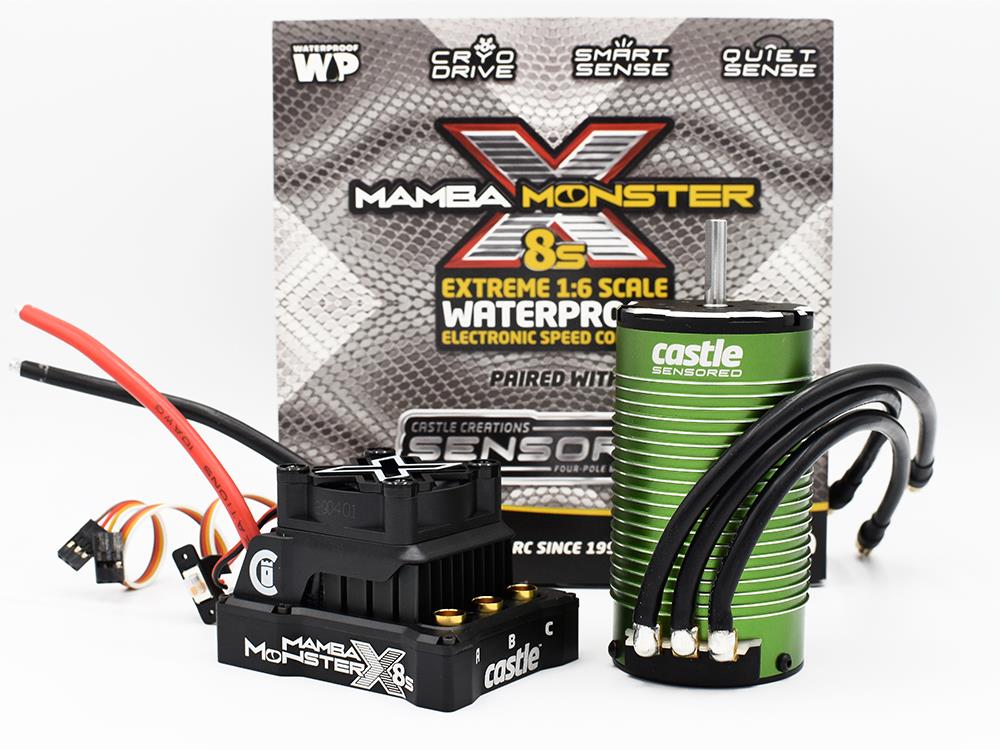 Castle Creations Mamba Monster X 8S, 33.6V Esc W/1520-1650Kv V2 Sensored Moto