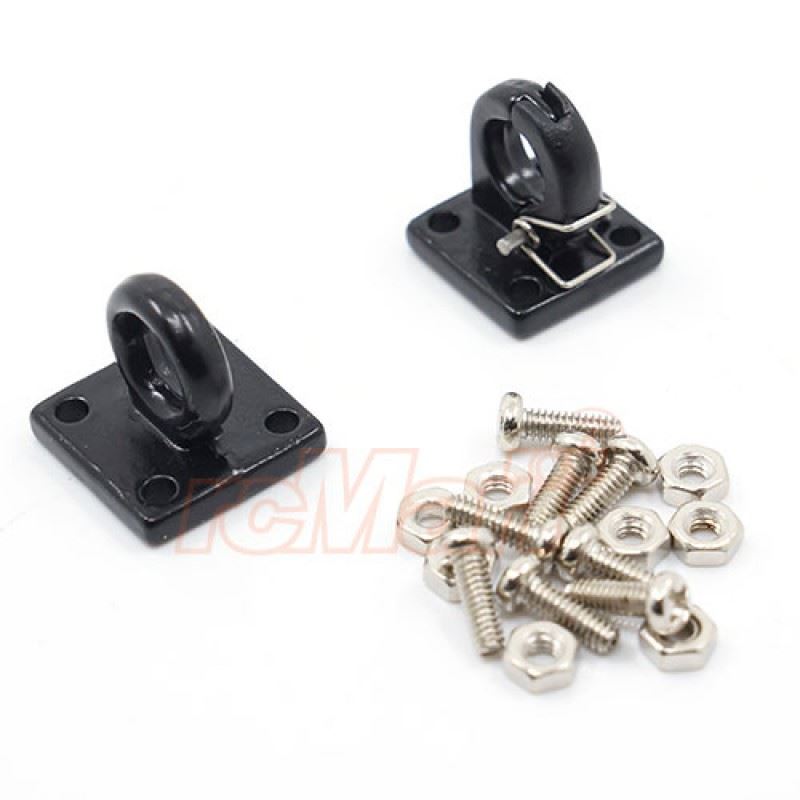 Yeah Racing 1/10 RC Rock Crawler Accessories Heavy Duty Four Bolt Lunette Ring Tow Hook Black