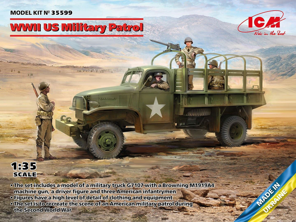 Icm Wwii U.S. Military Patrol (G7107 With Mg M1919A4)