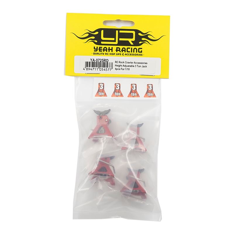 Yeah Racing RC Rock Crawler Accessories Height Adjustable 3 Ton Jack 4pcs For 1/18 1/24