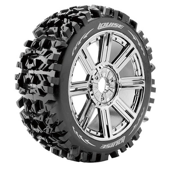 LOUISE RC B-PIONEER 1/8 FR/R R SOFT HEX 17MM SPOKE/CHROME