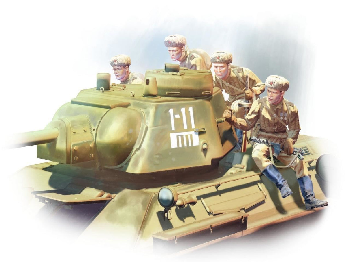 Icm T-34-76 With 4 Soviet Tank Rider Figures