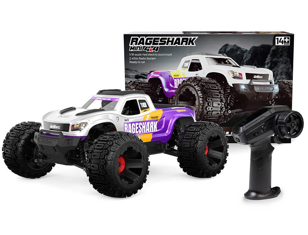 Udi Rc Rageshark Monster Truck 1/16 Brushed Rtr - Purple