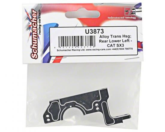 Schumacher Alloy Trans Hsg; Rear Lower Left - CAT SX3