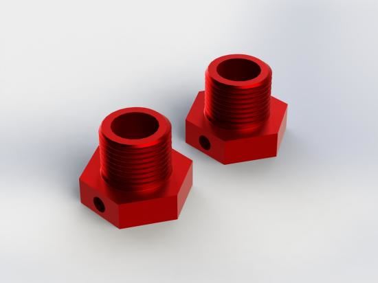 ARRMA Wheel Hex Aluminum Red Nero (2)