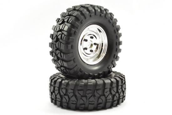 FASTRAX 1:10 CRAWLER SAWBLOCK 1.9 SCALE STEEL WHEEL &#248;108MM (CHROME)