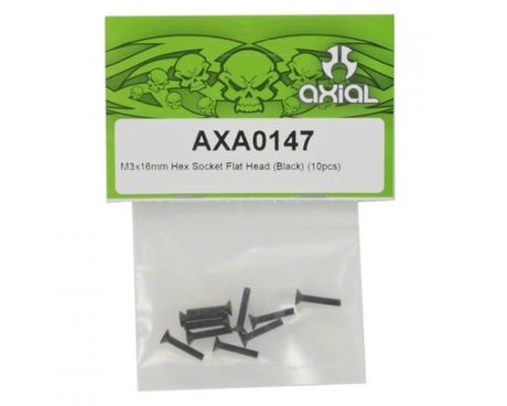 AXIAL Hex Socket Flat Head M3x16mm Black (10)