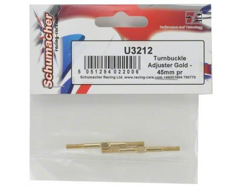 Schumacher Turnbuckle Adjuster; Gold - 45mm (pr)