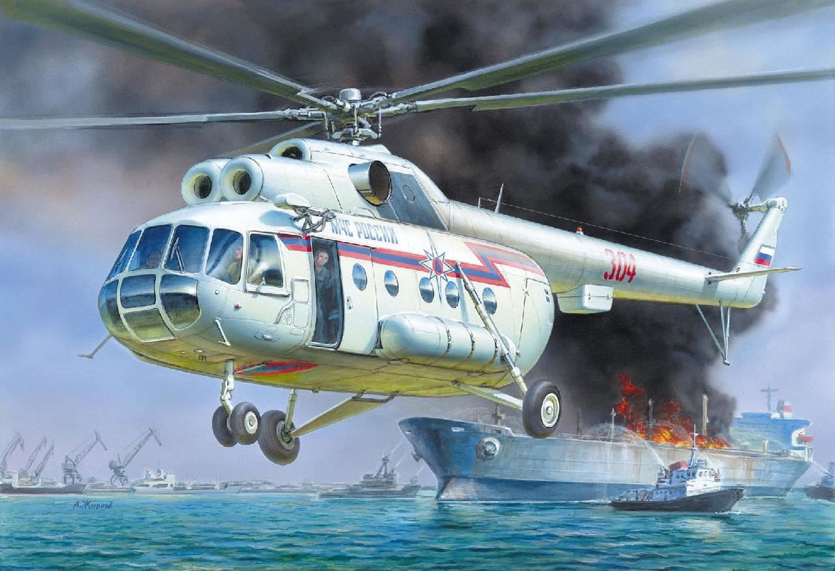 Zvesda MIL MI-8 Rescue Helicopter RR