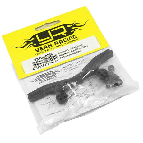 Yeah Racing Aluminum Low Profile High Adjustability Front Shock Tower For Yokomo YD2 YD2S YD2TC Black