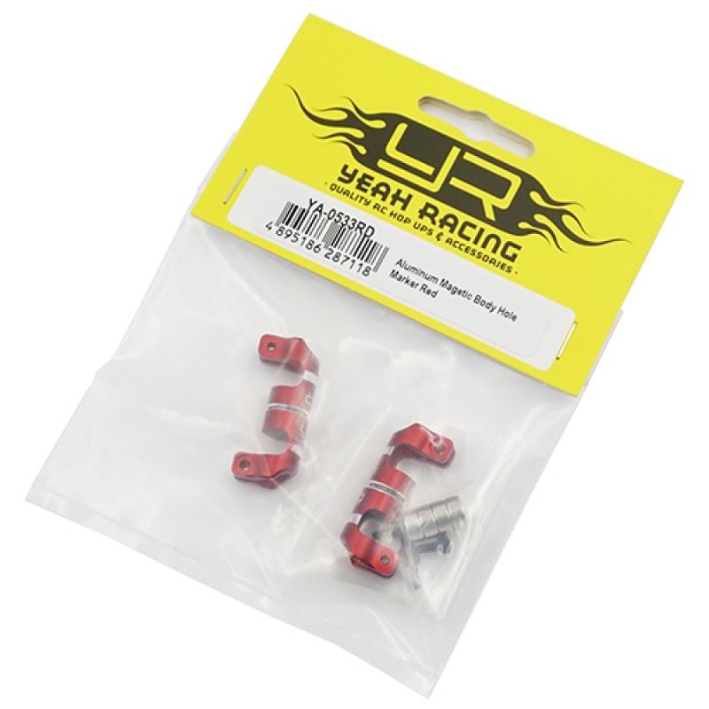 Yeah Racing Aluminum Magnetic Body Hole Marker Red For 6mm Bodyposts