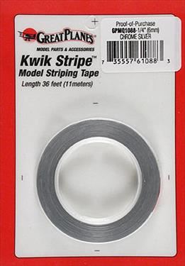 GPLANES Striping Tape Chrome Silver 1/4" (6mm x 11m)