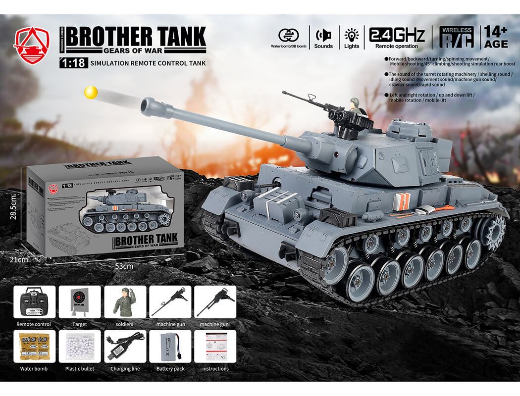 Brother Tank Rc Tank 1 18 German Panther Iii Grey