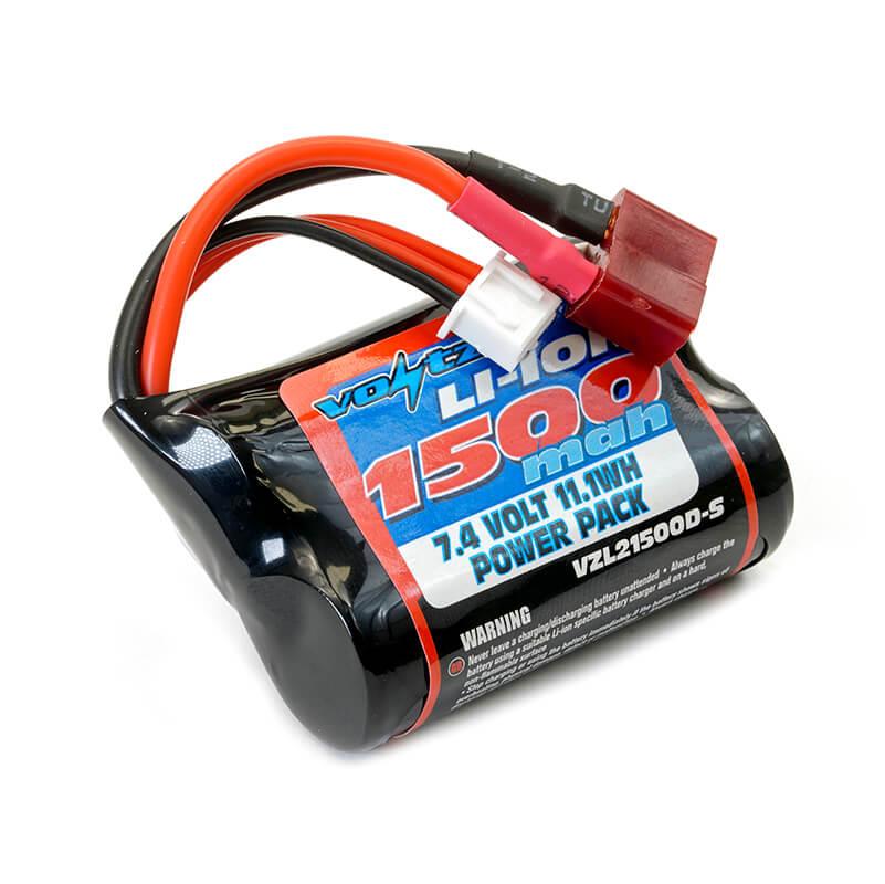 Voltz Li-Ion 7.4V 1500Mah Short Battery With Deans T-Plug