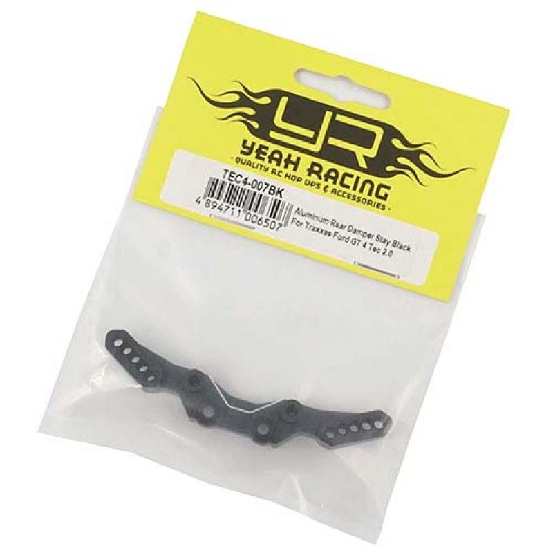 Yeah Racing Aluminum Rear Damper Stay Black For Traxxas Ford GT 4 Tec 2.0