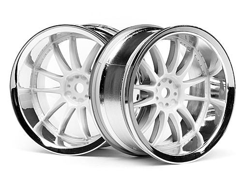 HPI Work Xsa 02C Wheel 26mm Chrome/White (6mm Offset)
