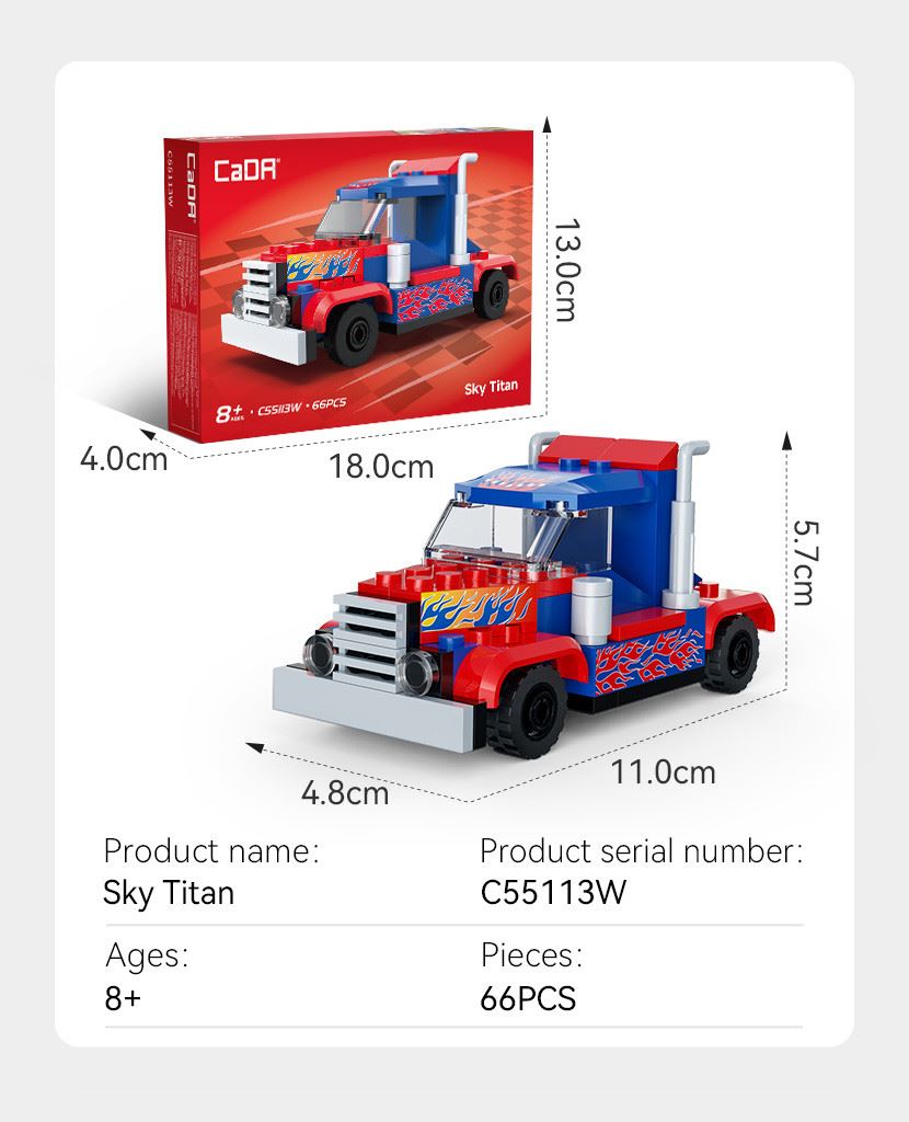 Cada Mini Sky Titan Racing Truck - 66 Pcs