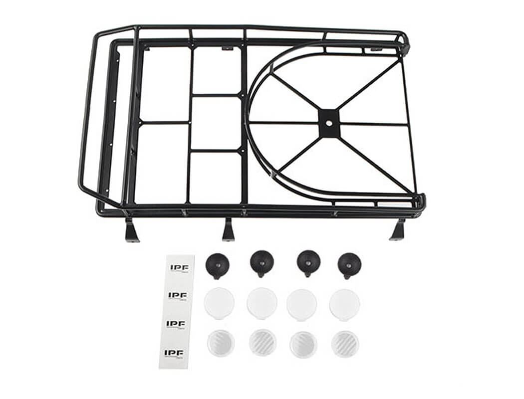 Rc4Wd Roof Rack With Tyre Mount & Ipf Lights For Gelande Ii D90