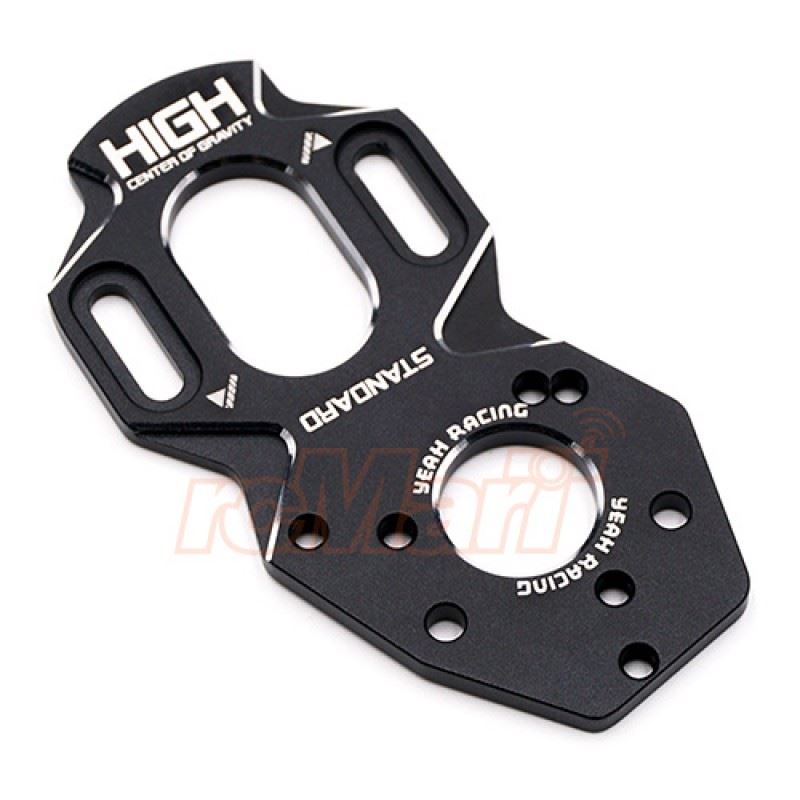 Yeah Racing Aluminum High Center of Gravity Motor Mount Plate For Yokomo YD2 YD2TC Black (V.2)
