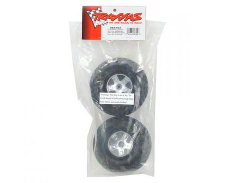 TRAXXAS Tires & wheels:SCT sat.chrome/black beadlock w/SCT (2WD Fr)