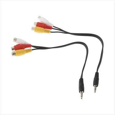 TACTIC FPV Monitor Cable Male 3.5mm Plug to (3) Fem RCA Plug