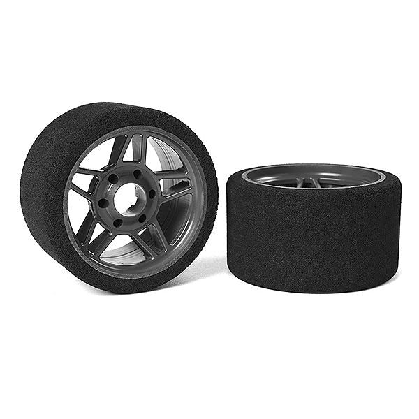 Corally Attack Foam Tires 1/8 Ssx8 35 Shore Front 65mm Carbon Flex Rims 2Pcs