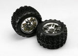 Traxxas Tires & Wheels, Split Spoke Chrome W/Talon Tires(Use W/17mm)
