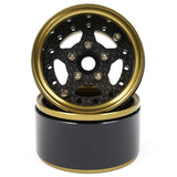 Yeah Racing 1.9 Aluminum CNC 5 Spoke w/ Graphite Beadlock Rim 2pcs Gold Titanium