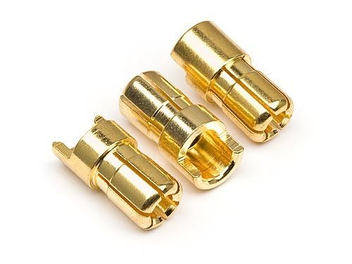 HPI Male Gold Connectors (6.0mm Dia) (3 Pcs)