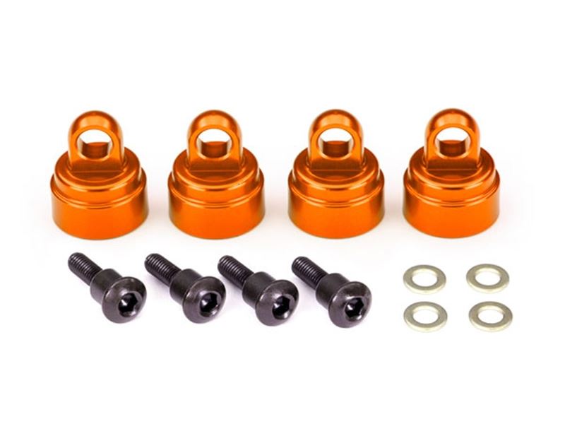 Traxxas Anodized Aluminium Ultra Shock Caps - Orange