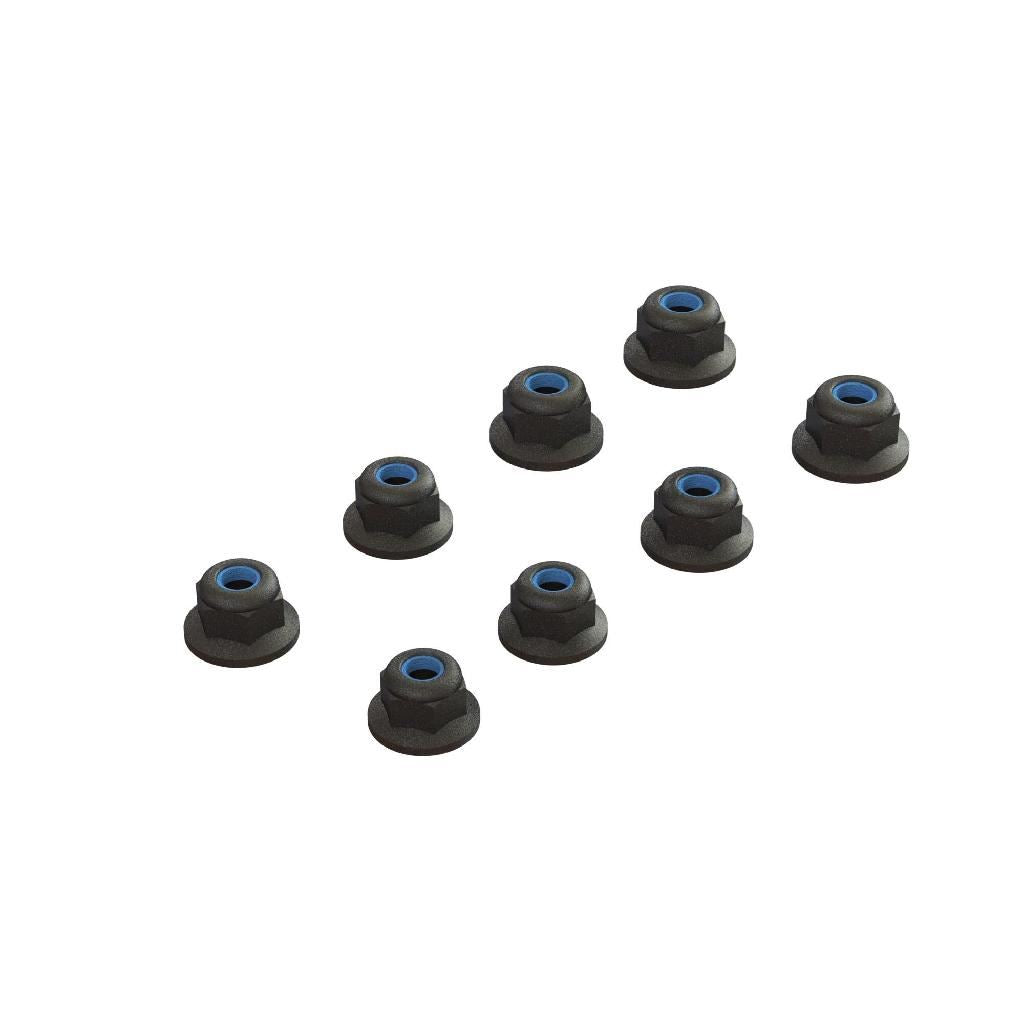 Arrma Flanged Lock Nut M3 Black (4pcs)