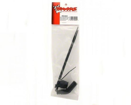 TRAXXAS Pipe coupler, molded (black) exhaust deflecter w/ cable ties