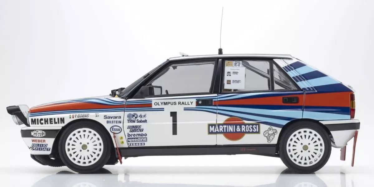Kyosho 1:18 Lancia Delta Hf Integrale (8V) Olympus 1988 Martini Nr.1