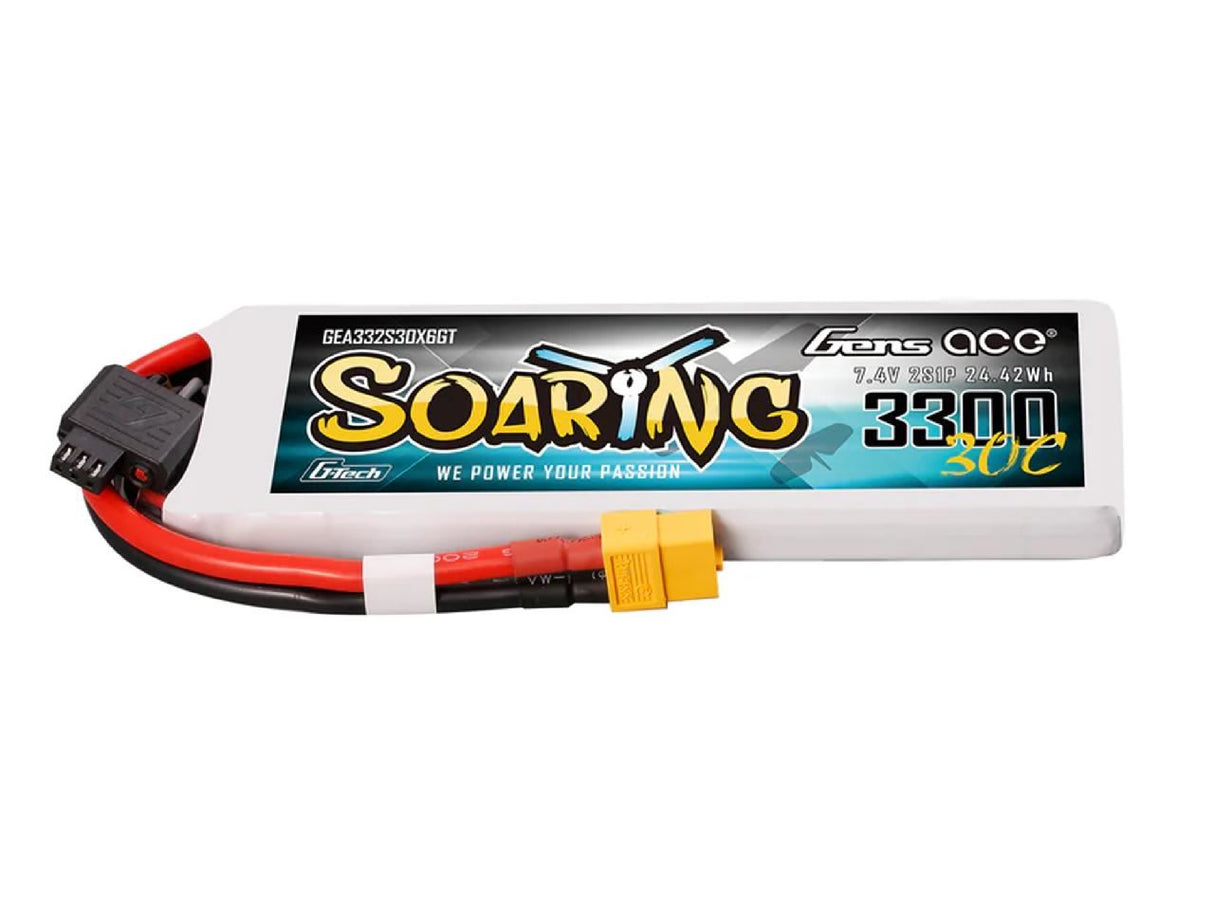 Gens Ace Li-Po G-Tech 2S 7.4V 3300Mah 30C Soaring With Xt60